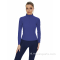 Vrouw Lange Baselayer paardensport Top Marineblauw